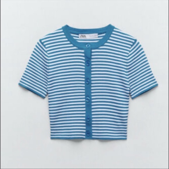 ZARA Knit Cropped Button Up Cardigan Sweater - Picture 2 of 11